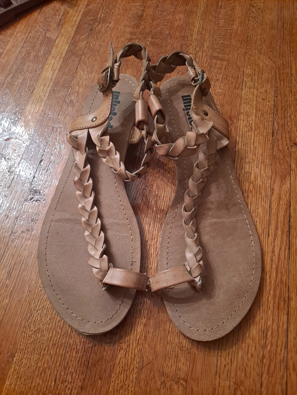 Unlisted Women’s Braided T-Strap Sandals - Tan